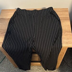 Forever 21 Black Pinstriped Women's Trousers